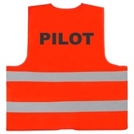 Oranžová viditeľná reflexná vesta, certifikát EN PL, potlač PILOT - 4XL