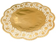 Prelamované papierové obrúsky, zlatý tanier, 36 cm, 10 ks