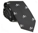 MÓDNA MLÁDEŽ pánska kravata Slim Narrow Black Follow SKULL PIRATE rw56
