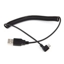 Uhlový kábel USB - MicroUSB špirálová pružina 1M