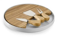 Syrová doska s 3 nožmi + keramická základňa CHEDDAR SET ako darček Syrová doska s 3 nožmi + keramická základňa CHEDDAR SET ako darček