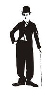 Samolepka na stenu Charlie Chaplin 120 cm samolepka na stenu