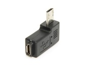 Adaptér Micro USB na Micro USB M/F Ľavý uhlový