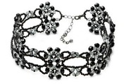 ČIERNO SIVÁ CHOKER NÁHRDELNÍK VEČERNÝ NÁHRDELNÍK ELEGANTNÝ ČIERNO SIVÁ CHOKER NÁHRDELNÍK VEČERNÝ NÁHRDELNÍK ELEGANTNÝ