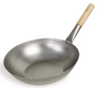 WOK Z UHLÍKOVEJ OCELE, priemer 30cm - Plochý