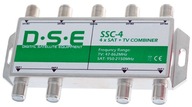 DSE SSC-4 Diplexer Combiner QUAD 4x SAT + DVB-T TV
