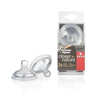TOMMEE TIPPEE Silikónový cumlík na fľašu 6m+ x2 TOMMEE TIPPEE Silikónový cumlík na fľašu 6m+ x2
