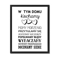 Zarámovaný plagát s nápismi na stene V TOMTO DOME XXL Zarámovaný plagát s nápismi na stene V TOMTO DOME XXL