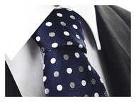 SILK 100% hodvábna žakárová kravata, NAVY BLUE kj231 SILK 100% hodvábna žakárová kravata, NAVY BLUE kj231