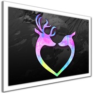 Moderný obraz DEER HEART LOVE PÁR Moderný obraz DEER HEART LOVE PÁR