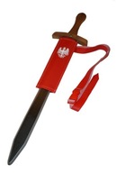 Rytiersky drevený meč 64 cm s červenou pošvou W-wa