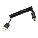 USB kábel - Mini USB špirálová pružina 10-100cm