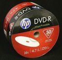 Disky HP DVD-R 4,7 GB Fotografické tlačiteľné 50 ks Spoľahlivé propagačné disky