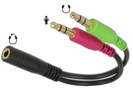 4pinový adaptér TRRS jack 2x konektor slúchadiel a mikrofón 4pinový adaptér TRRS jack 2x konektor slúchadiel a mikrofón