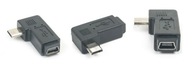 Adaptér Micro USB na Mini USB M/F s pravým uhlom