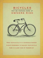 Kovový plagát s retro vývesným štítom Parkovanie pre bicykle
