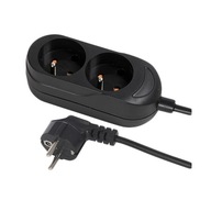 Dvojitý predlžovací kábel s uzemnením 10m PS270 3x1 čierny Dvojitý predlžovací kábel s uzemnením 10m PS270 3x1 čierny