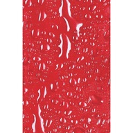 Materiál sprchového závesu Water red + krúžky
