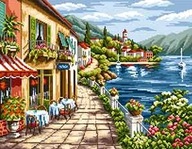 Súprava krížikového vyšívania, plátno + mulinková niť + ihly Súprava krížikového vyšívania, plátno + mulinková niť + ihly
