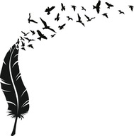 Samolepka na stenu Feather Birds L 130cm Samolepka na stenu Feather Birds L 130cm