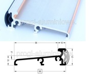 Hliníkový prah s tesnením 220 cm p66 66x22 dvere Hliníkový prah s tesnením 220 cm p66 66x22 dvere