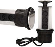 NÁBYTKOVÁ ZÁSUVKA 3X250V INOX, VYŤAHANÁ Z HORNEJ 10CM NÁBYTKOVÁ ZÁSUVKA 3X250V INOX, VYŤAHANÁ Z HORNEJ 10CM