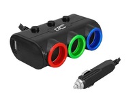 Rozdvojka zapaľovača 3x + 2xUSB AS8 Rozdvojka zapaľovača 3x + 2xUSB AS8