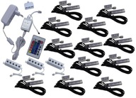12x RGB LED klipy na sklenené police, klip SET 12x RGB LED klipy na sklenené police, klip SET