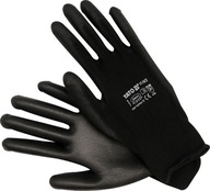 Čierne 10-palcové nylonové pracovné rukavice, rukavice