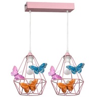 Závesná lampa BUTTERFLY pre dievčatá, 2 ružové Závesná lampa BUTTERFLY pre dievčatá, 2 ružové