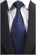 JACQUARD Hladká bodkovaná kravata, NAVY BLUE rc234 JACQUARD Hladká bodkovaná kravata, NAVY BLUE rc234