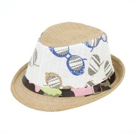 R173 klasická detská čiapka Trilby béžové okuliare Polar Fashion veľkosť 52