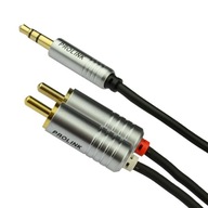 Kábel 2RCA-3,5mm jack Prolink Futura SLIM 1,5m Kábel 2RCA-3,5mm jack Prolink Futura SLIM 1,5m