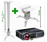 DRŽIAK PROJEKTORA 1m od STROPU 3v1 Biely DRŽIAK PROJEKTORA 1m od STROPU 3v1 Biely