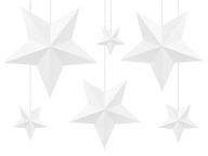Závesný vianočný dekoračný papier WHITE STARS Stars Mix 6 ks. Závesný vianočný dekoračný papier WHITE STARS Stars Mix 6 ks.