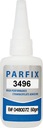 KYANOAKRYLÁTOVÉ GLUE PARFIX 3496 50g UNIVERZÁLNY plast s vysokou viskozitou met.