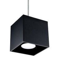 Čierna štvorcová závesná lampa QUAD GU 10, previs Čierna štvorcová závesná lampa QUAD GU 10, previs