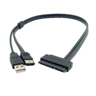 eSATA + USB na SATA 22 pinový kábel DISK 2,5 SSD 0,5 m