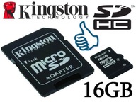 KINGSTON MICROSD 16GB SDHC CLASS 4 + SD ADAPTÉR