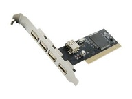 Užitočná karta radiča USB 2.0 so 4 portami pre PCI