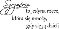 CITÁT NÁLEPKY NA STENU Šťastie sa násobí 140 cm CITÁT NÁLEPKY NA STENU Šťastie sa násobí 140 cm