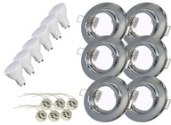 SET 6xLED GU10 7W halogénová CHROMOVÁ KRUHOVÁ LAMPA SET 6xLED GU10 7W halogénová CHROMOVÁ KRUHOVÁ LAMPA