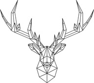 Geometrická samolepka na stenu Jeleň č.1 150cm