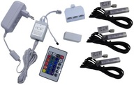 3x RGB LED klipy na sklenené police, klip SET 3x RGB LED klipy na sklenené police, klip SET