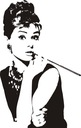 Audrey Hepburn Šablóna nálepky na stenu 120 cm podložka
