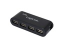 USB 2.0 hub 4 porty Logilink napájanie 5V 2A ČIERNA