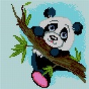 Cross -Eembroidery Set, Panda Panda 5595 Canvas + Mulina + ihly