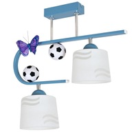 Lustrové závesné stropné svietidlo pre chlapca FUTBAL 2 modré LED svietidlá Lustrové závesné stropné svietidlo pre chlapca FUTBAL 2 modré LED svietidlá