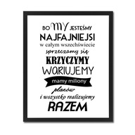Obrazový plagát s nápismi v ráme Home Family XXL Obrazový plagát s nápismi v ráme Home Family XXL