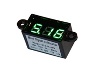 Mini digitálny voltmeter vodotesný 30V zelený